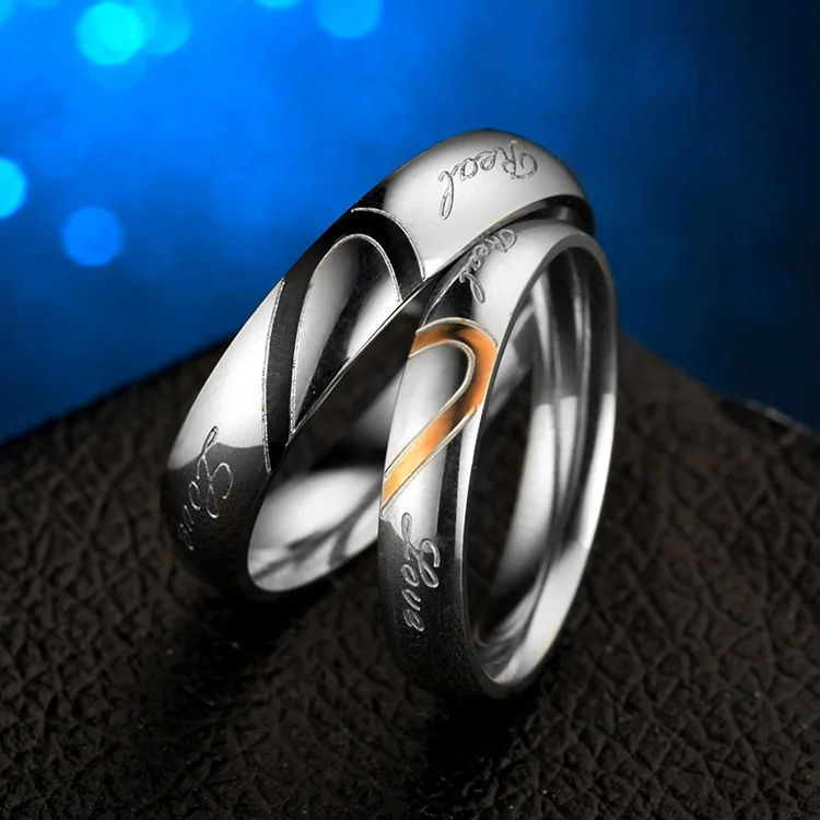 Couple Jewelry Simple Half Peach Heart Shaped Stainless Steel Couple Ring Engagement Wedding Jewelry Anniversary Gift
Couple Jewelry Simple Half Peach Heart Shaped Stainless Steel Couple Ring Engagement Wedding Jewelry Anniversary Gift