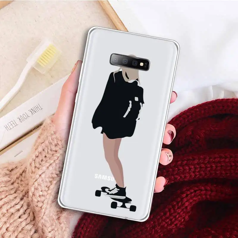 Skateboard cartoon girl Phone Case Transparent for samsung A 21s 50 51 71 S 8 9 20 20fe note 10 20 plus ultra
Skateboard cartoon girl Phone Case Transparent for samsung A 21s 50 51 71 S 8 9 20 20fe note 10 20 plus ultra