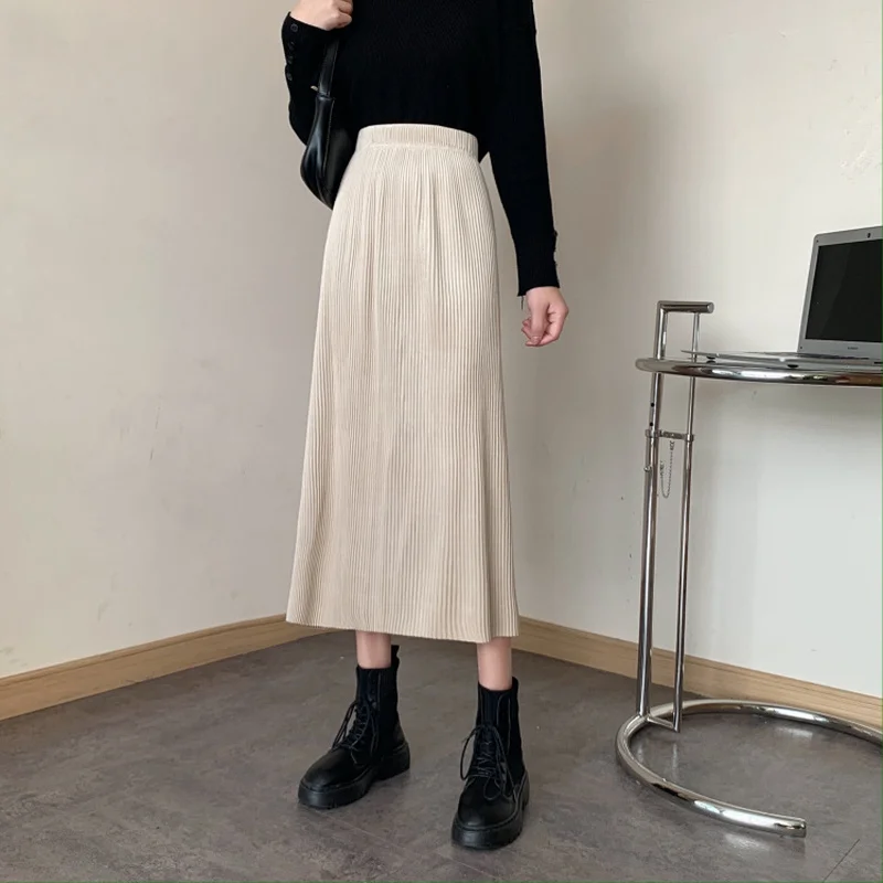Women Solid Pleated Skirts 2020 New Autumn Winter Elastic High Wasit Casual Mid-calf Skirt Long Faldas Largas Mujer Dropshiping
Women Solid Pleated Skirts 2020 New Autumn Winter Elastic High Wasit Casual Mid-calf Skirt Long Faldas Largas Mujer Dropshiping