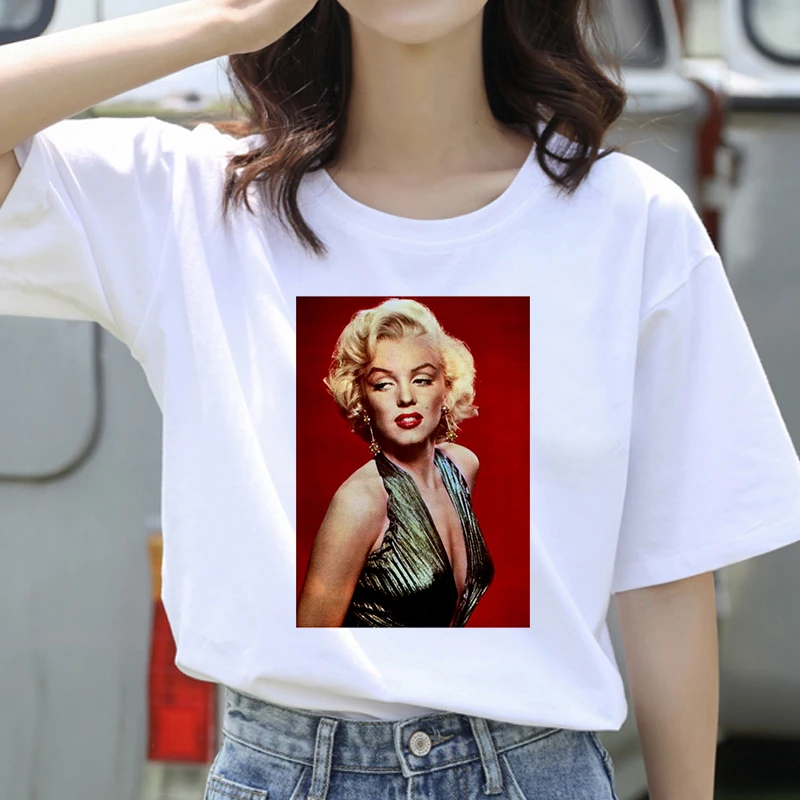 Marilyn Monroe Print Women T-shirt Women Casual White Tops Graphic Tee Women Clothing Summer Short Sleeve Fashion ladies T-Shirt
Marilyn Monroe Print Women T-shirt Women Casual White Tops Graphic Tee Women Clothing Summer Short Sleeve Fashion ladies T-Shirt