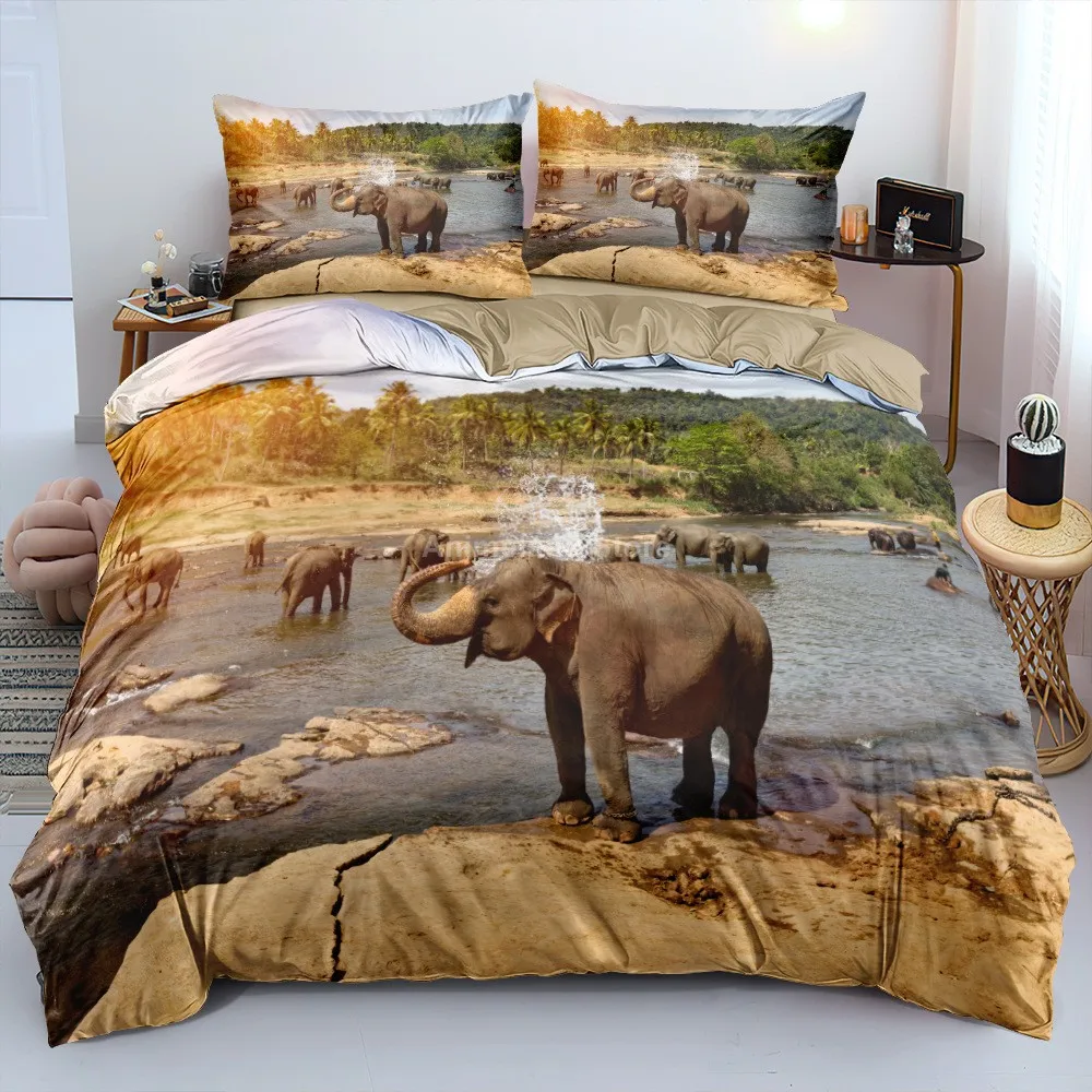 Elephant Animal 3D Bedding Set Scenery Adult For Home Twin Full Queen Super King Single Double Size Duvet Covers with Pillowcase
Elephant Animal 3D Bedding Set Scenery Adult For Home Twin Full Queen Super King Single Double Size Duvet Covers with Pillowcase