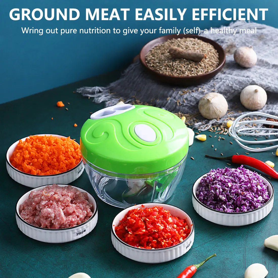 Manual Kitchen Garlic Cutting Tool Quick Vegetable Chopper Carrot Chopper Manual Meat Grinder Vegetable Tool Fruit Mashing Tool
Manual Kitchen Garlic Cutting Tool Quick Vegetable Chopper Carrot Chopper Manual Meat Grinder Vegetable Tool Fruit Mashing Tool