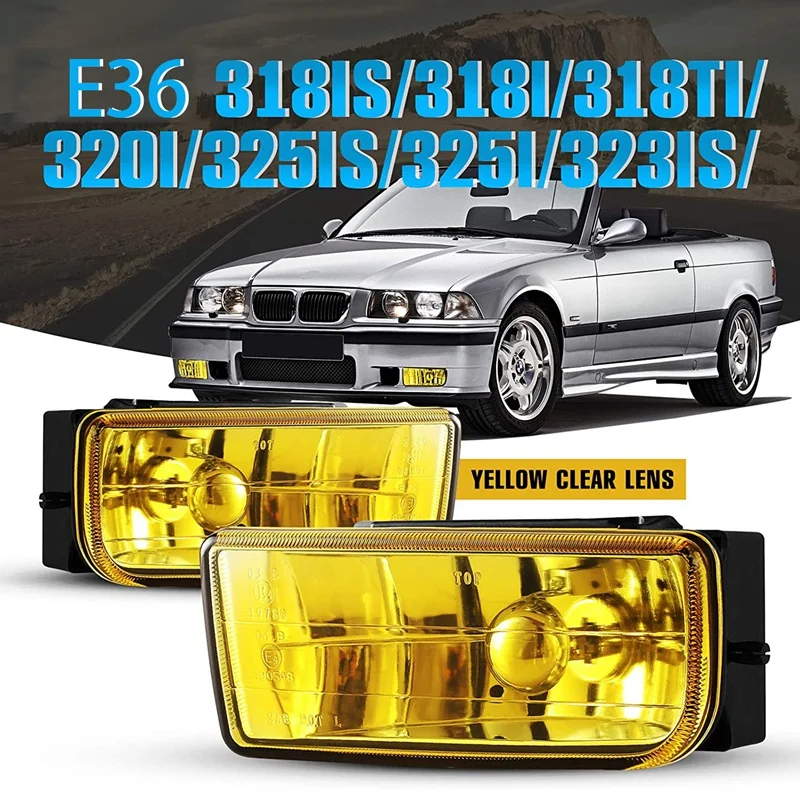 E36 Fog Lights for -BMW M3 (E36) 3 Series 1992-1999 Fog Lamps Replacement Assembly 1 Pair (Yellow Lens)
E36 Fog Lights for -BMW M3 (E36) 3 Series 1992-1999 Fog Lamps Replacement Assembly 1 Pair (Yellow Lens)