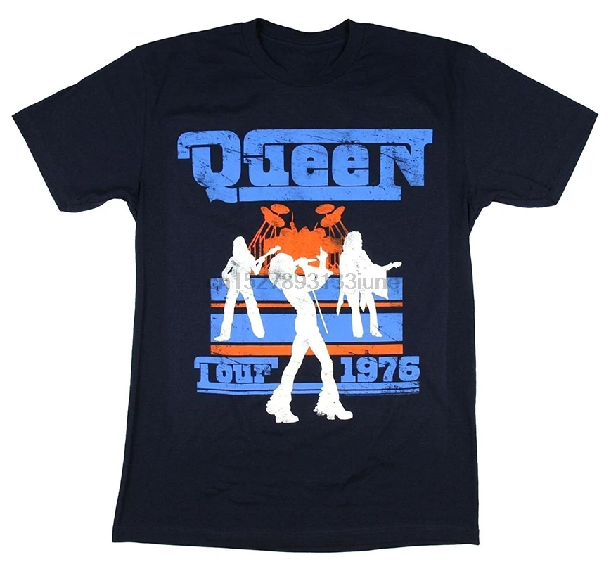 Queen Tour 1976 голубая футболка с изображением живого силуэта новинка переиздание