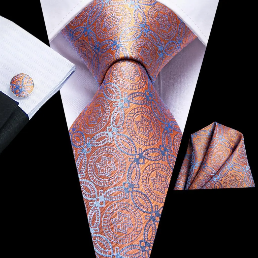 Hi-Tie Mens Necktie Luxury Orange Blue Novelty Silk Wedding Tie For Men Hanky Cufflink Gift Tie Set Business Party Dropshipping
Hi-Tie Mens Necktie Luxury Orange Blue Novelty Silk Wedding Tie For Men Hanky Cufflink Gift Tie Set Business Party Dropshipping