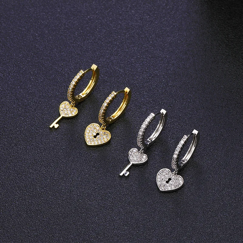 Fashion AAA Cubic Zircon Lock Key Asymmetry Dangle Earrings Exquisite Women Gold Silver Plated Earring Charm Lady Party Jewelry
Fashion AAA Cubic Zircon Lock Key Asymmetry Dangle Earrings Exquisite Women Gold Silver Plated Earring Charm Lady Party Jewelry