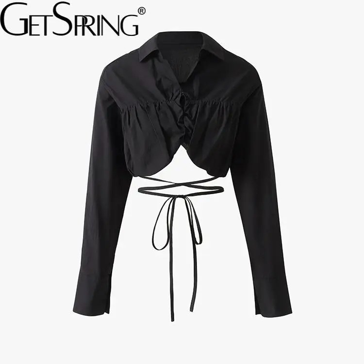 GetSpring женская блузка черная короткая женская хлопковая рубашка с высокой талией темпераментная плиссированная бандажная Женская Осенняя б...
GetSpring женская блузка черная короткая женская хлопковая рубашка с высокой талией темпераментная плиссированная бандажная Женская Осенняя б...