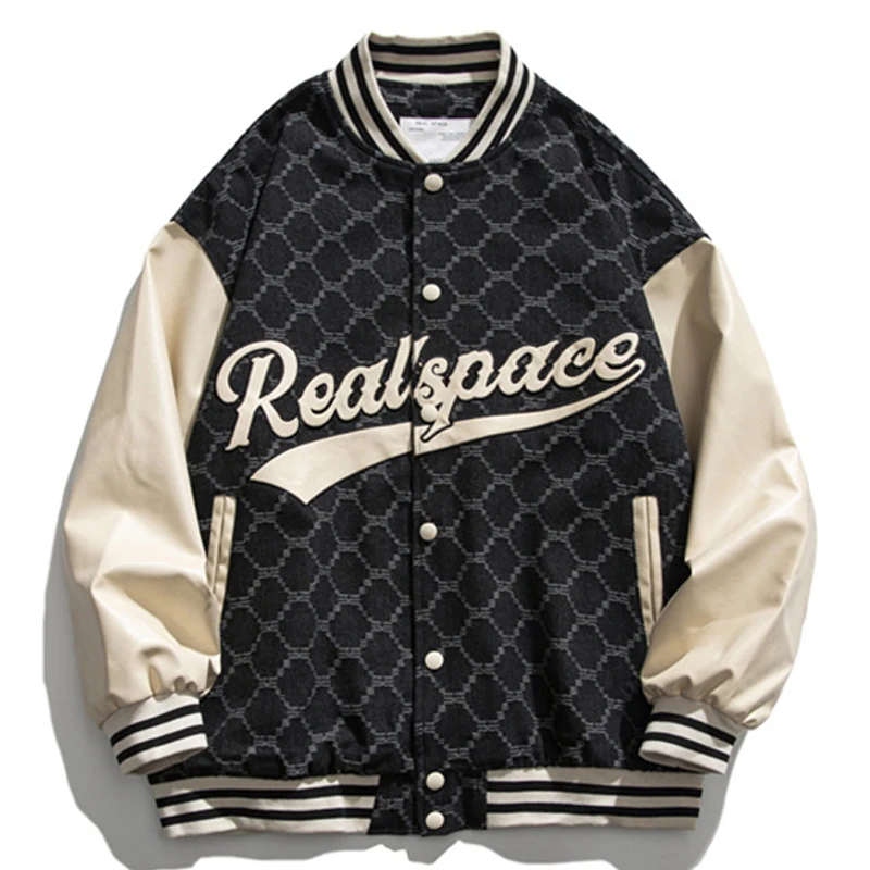 Bomber Jacket Men Lattice Letter Embroidery Patchwork Baseball Jacket Unisex 2021 Women Varsity Coat Casual Vintage Street
Bomber Jacket Men Lattice Letter Embroidery Patchwork Baseball Jacket Unisex 2021 Women Varsity Coat Casual Vintage Street
