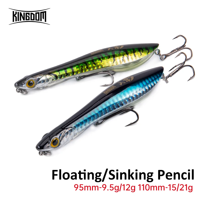 Kingdom Floating Pencil 95mm 110mm Fishing Goods Sinking Hard Lure for Long Casting Bait Float for Pike Fishing Accessories Lure
Kingdom Floating Pencil 95mm 110mm Fishing Goods Sinking Hard Lure for Long Casting Bait Float for Pike Fishing Accessories Lure