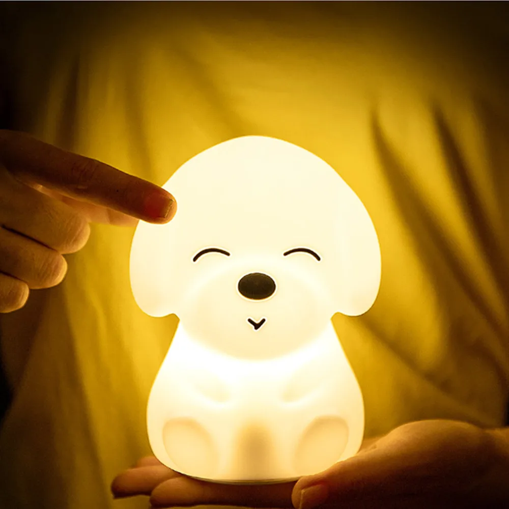 Dog LED Night Light Touch Sensor Remote Control 16 Colors Dimmable USB Rechargeable Silicone Puppy Lamp for Children Baby Gift
Dog LED Night Light Touch Sensor Remote Control 16 Colors Dimmable USB Rechargeable Silicone Puppy Lamp for Children Baby Gift