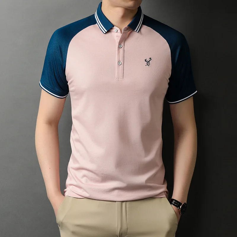 Summer 2021 new men's slim embroidered Polo Shirt Youth Lapel t-shirt men's short sleeve top fashionable half sleeve 
Summer 2021 new men's slim embroidered Polo Shirt Youth Lapel t-shirt men's short sleeve top fashionable half sleeve