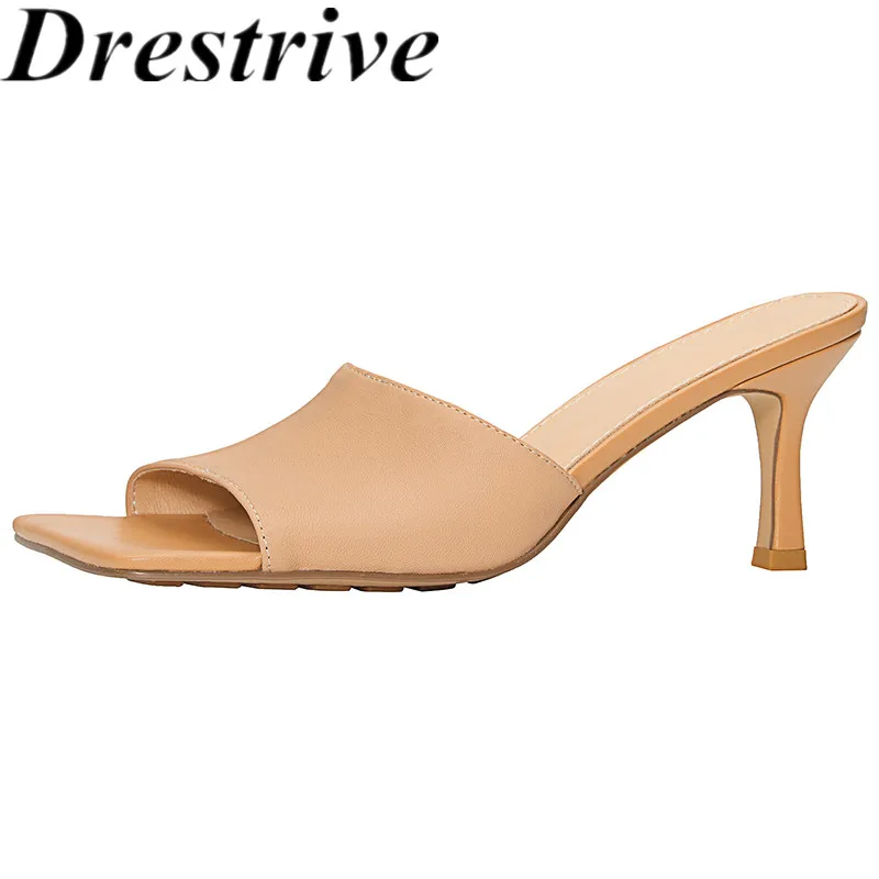 Drestrive Women Slippers Full Genuine Leather Square Toe 2021 Summer Thin High Heel Shoes Big Size 43 Sandals Cow Leather
Drestrive Women Slippers Full Genuine Leather Square Toe 2021 Summer Thin High Heel Shoes Big Size 43 Sandals Cow Leather