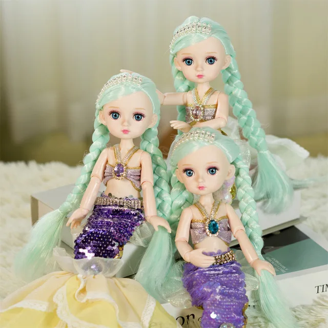 10 Inch 32 cm BJD Mermaid Princess Doll 3D Blue Eyes Articulated Movable Beautiful Fashion Girl Dress Up Toy DIY Birthday Gift
10 Inch 32 cm BJD Mermaid Princess Doll 3D Blue Eyes Articulated Movable Beautiful Fashion Girl Dress Up Toy DIY Birthday Gift