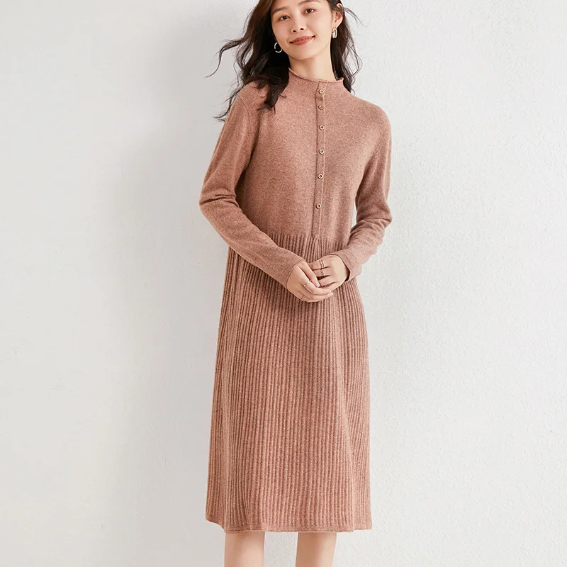 Sweater dress thin elegant high waist long sleeves striped knitted natural warm wool pullover
Sweater dress thin elegant high waist long sleeves striped knitted natural warm wool pullover