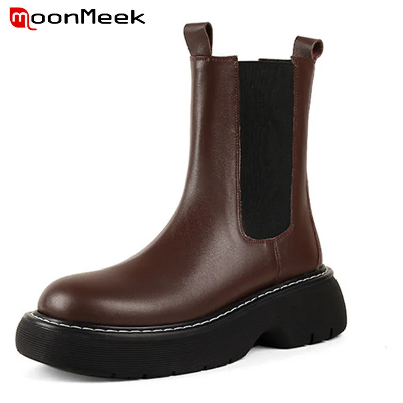 MoonMeek 2021 Hot Sale Chelsea Boots Women Genuine Leather Shoes Autumn Winter Flat Platform Shoes Fashion Ankle Boots Women
MoonMeek 2021 Hot Sale Chelsea Boots Women Genuine Leather Shoes Autumn Winter Flat Platform Shoes Fashion Ankle Boots Women