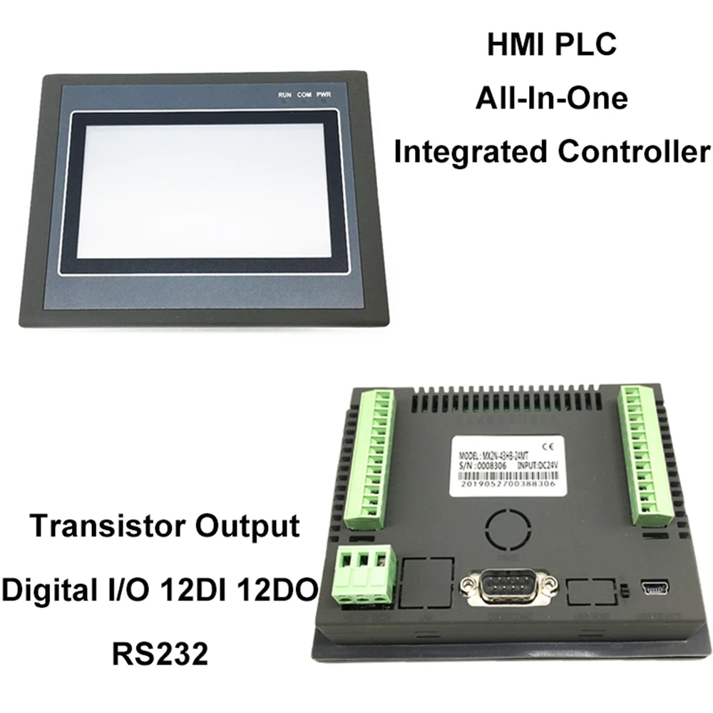 Интегрированный контроллер HMI PLC все в одном сенсорная панель 4 3 дюйма цифровой