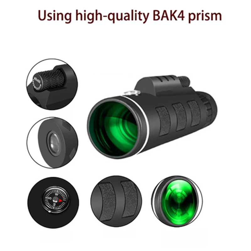 Professional Monocular Binoculars 40x60 Hd Zoom Night Vision Monocular Binoculars Clear Telescope Camping Equipment Outdoor Tool
Professional Monocular Binoculars 40x60 Hd Zoom Night Vision Monocular Binoculars Clear Telescope Camping Equipment Outdoor Tool