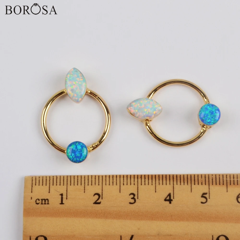 BOROSA 5Pcs Gold Plated Marquise White Opal & Round Blue Opal Charm Manmade Opal Pendant for Necklace Jewelry G1857
BOROSA 5Pcs Gold Plated Marquise White Opal & Round Blue Opal Charm Manmade Opal Pendant for Necklace Jewelry G1857