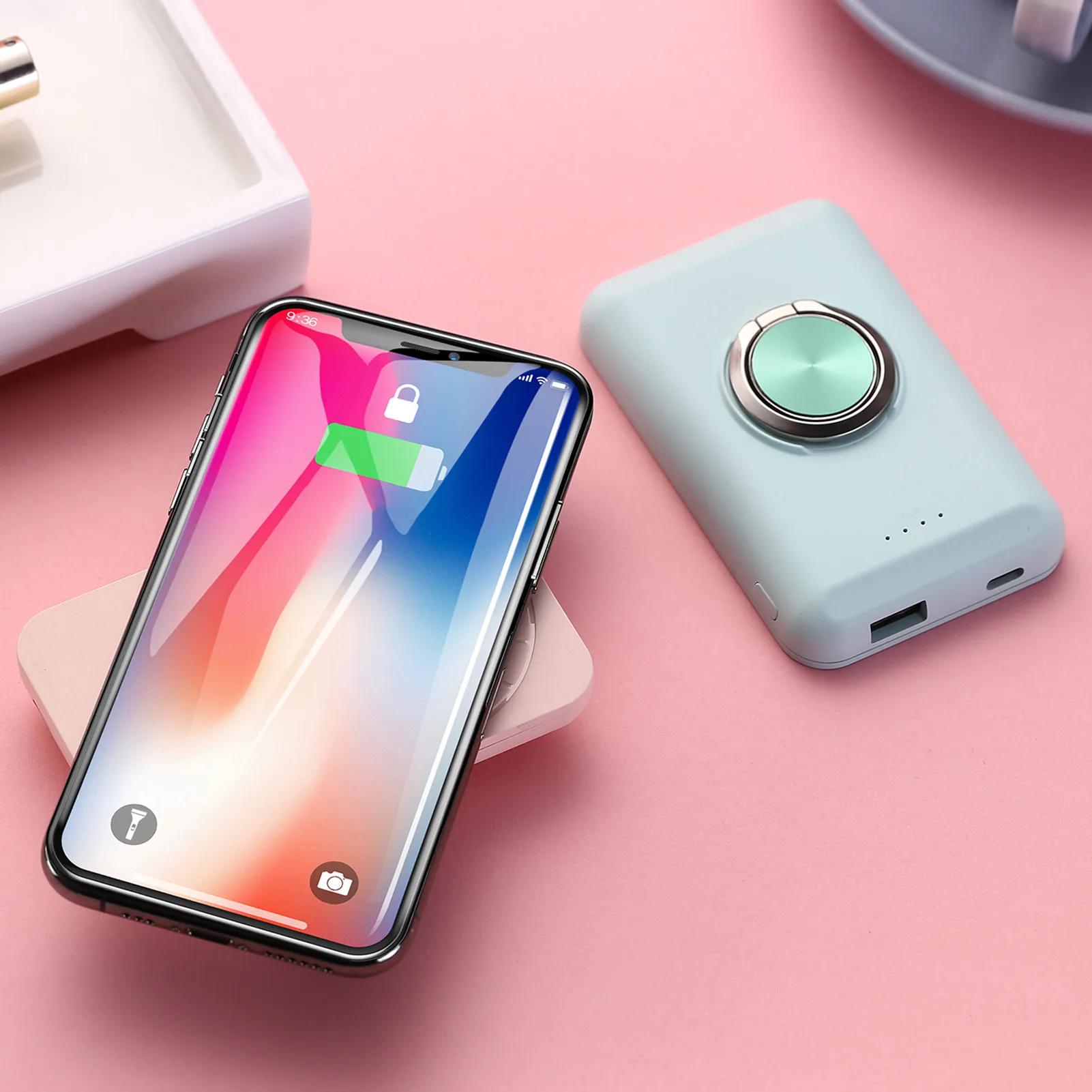 Mobile Power Supply Charging Power Bank For IPhone12 Magnetic Absorption Wireless Ring Charging Bracket Supply Phone Accessories
Mobile Power Supply Charging Power Bank For IPhone12 Magnetic Absorption Wireless Ring Charging Bracket Supply Phone Accessories