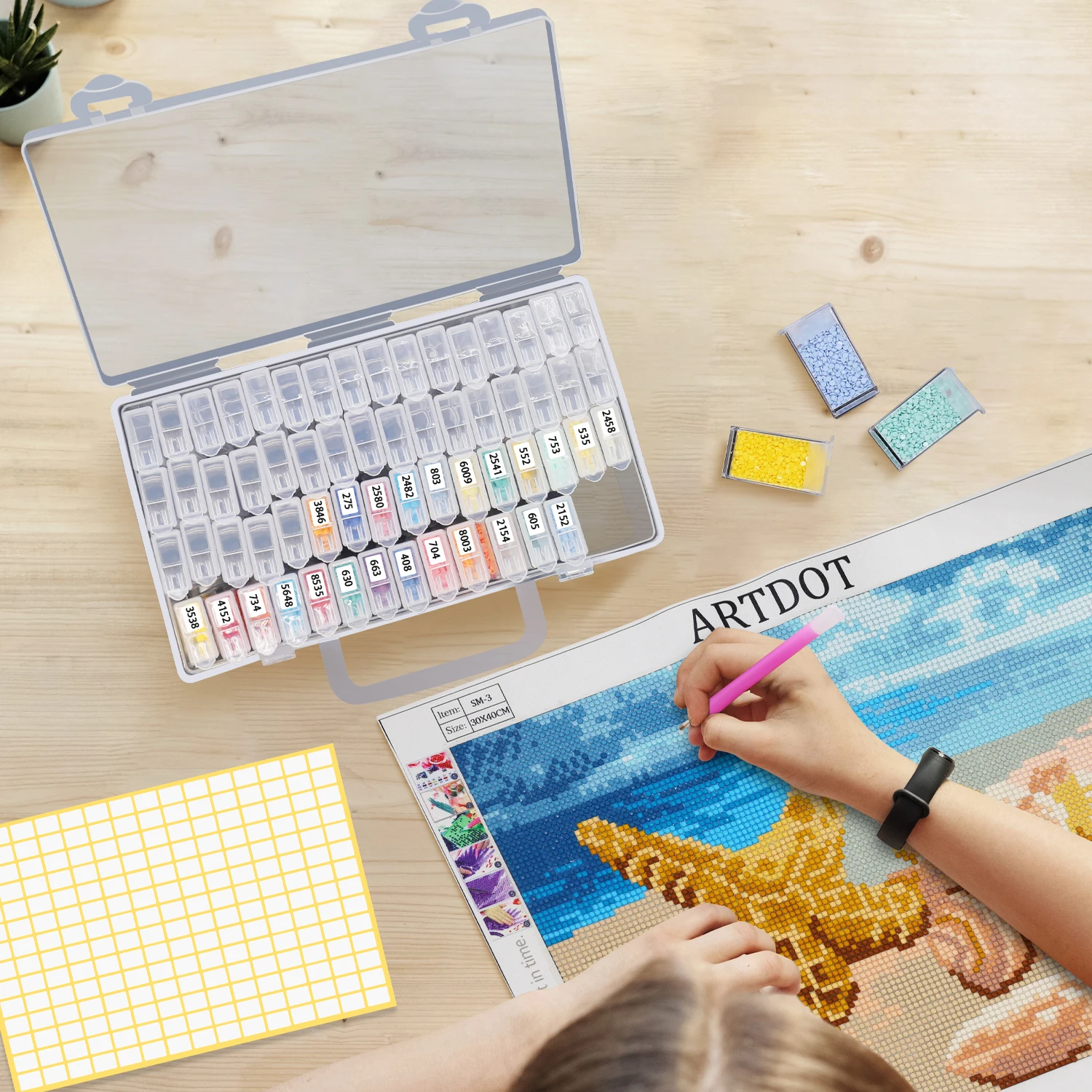 Diamond Painting Storage Box with 64/128/192/256 Grids Portable Bead Storage Container 5d Diamond Embroidery Accessories Tools
Diamond Painting Storage Box with 64/128/192/256 Grids Portable Bead Storage Container 5d Diamond Embroidery Accessories Tools