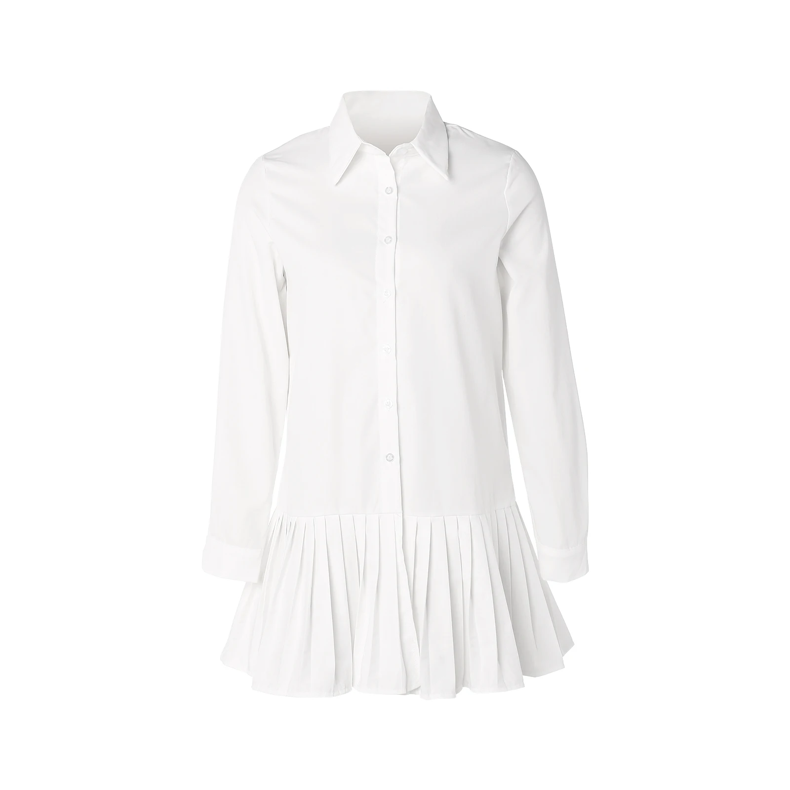 Woman's Solid Color Shirt Dress Office Lady Women Long Sleeve Turn Down Collar Dress Sexy Mini Beach Dress Pleated Vestidos
Woman's Solid Color Shirt Dress Office Lady Women Long Sleeve Turn Down Collar Dress Sexy Mini Beach Dress Pleated Vestidos