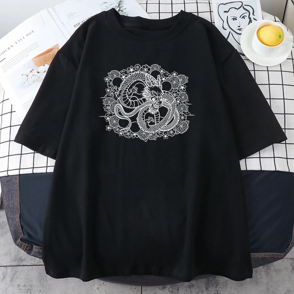 Chinese Dragon Printed Women T-Shirts Funny Breathable Short Sleeve Summer Streetwear Casual Tshirts Creative Fashion Tshirt Men
Chinese Dragon Printed Women T-Shirts Funny Breathable Short Sleeve Summer Streetwear Casual Tshirts Creative Fashion Tshirt Men