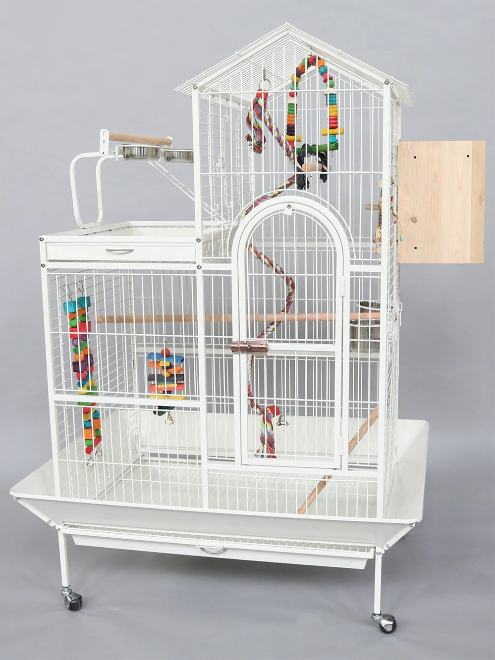 Exquisite workmanship large roof top luxury parrot cage universal wheel moving group Birdcage large space Metal Large stand Yi Q
Exquisite workmanship large roof top luxury parrot cage universal wheel moving group Birdcage large space Metal Large stand Yi Q
