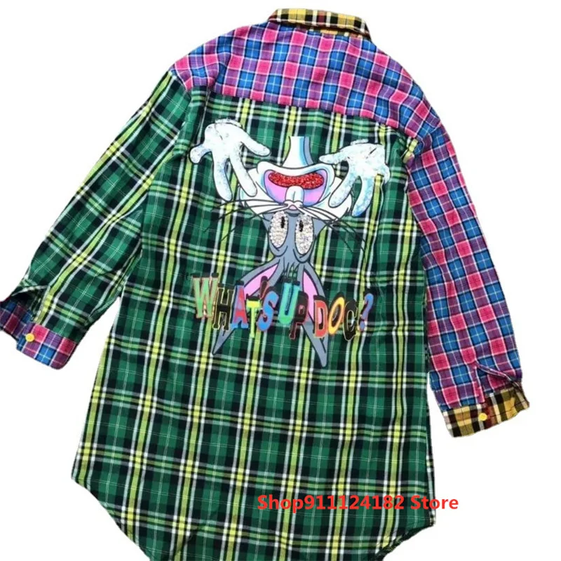 European Goods Trendy Brand Plaid Shirt Women 2021 Spring New Loose Mid-Length Contrast Color Lapel Shirt Jacket
European Goods Trendy Brand Plaid Shirt Women 2021 Spring New Loose Mid-Length Contrast Color Lapel Shirt Jacket
