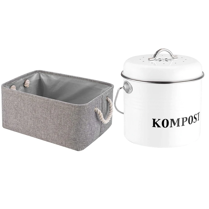 Kitchen Compost Bin 5L Organic Homemade Trash Can with Collapsible Storage Basket Bins
Kitchen Compost Bin 5L Organic Homemade Trash Can with Collapsible Storage Basket Bins