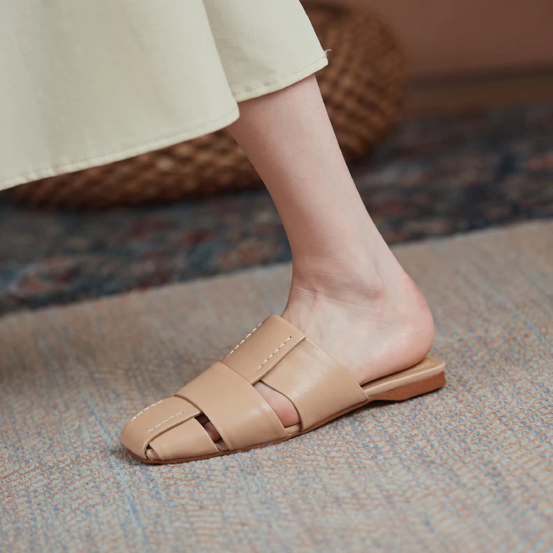 Kmeioo women genuine leathe Square head Toe Solid Gingham flat Slippers Summer Fashion Slip On causal comfort sandals plus size
Kmeioo women genuine leathe Square head Toe Solid Gingham flat Slippers Summer Fashion Slip On causal comfort sandals plus size