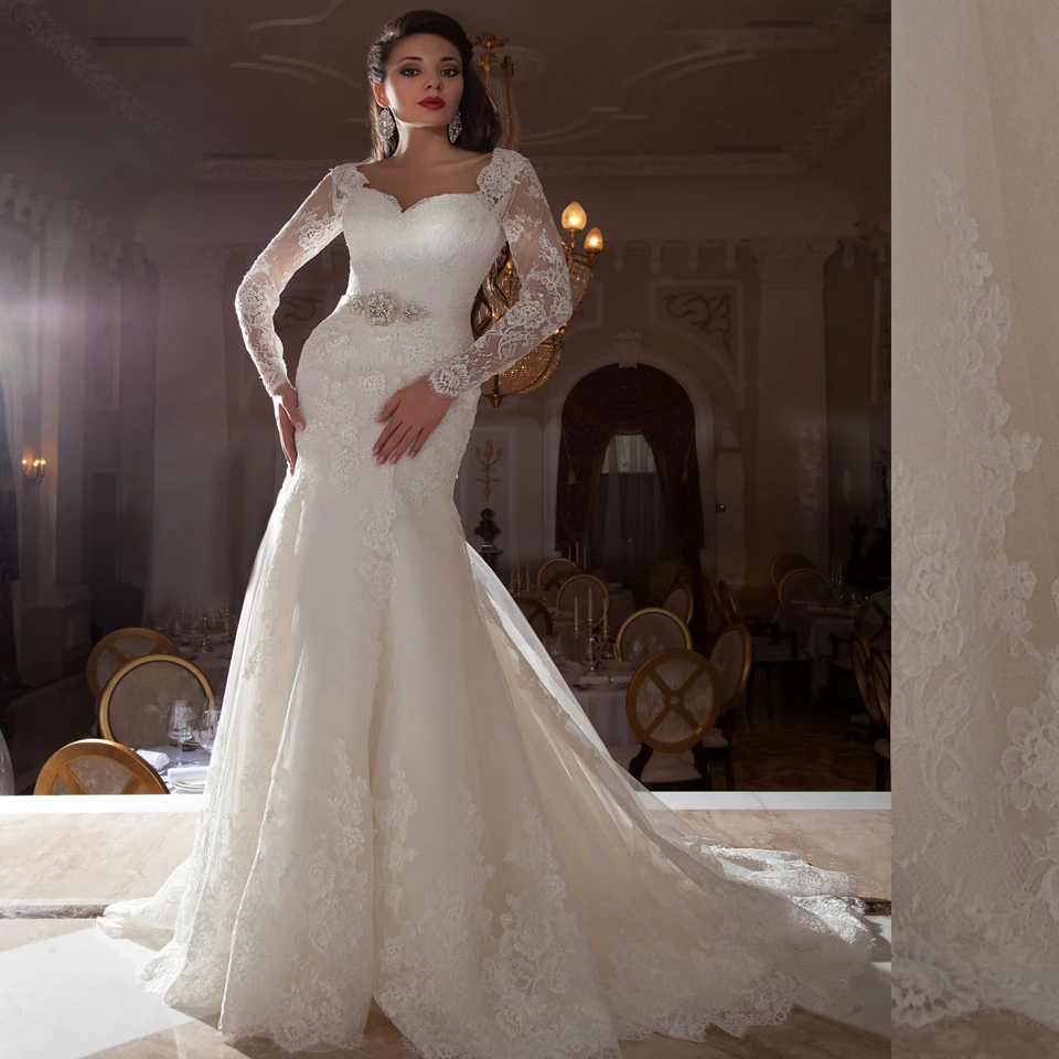 sexy backless sweetheart Long Sleeve Lace crystal Sash Mermaid Wedding Dress Vestido De Noiva 2015 Casamento Robe De Mariage
sexy backless sweetheart Long Sleeve Lace crystal Sash Mermaid Wedding Dress Vestido De Noiva 2015 Casamento Robe De Mariage