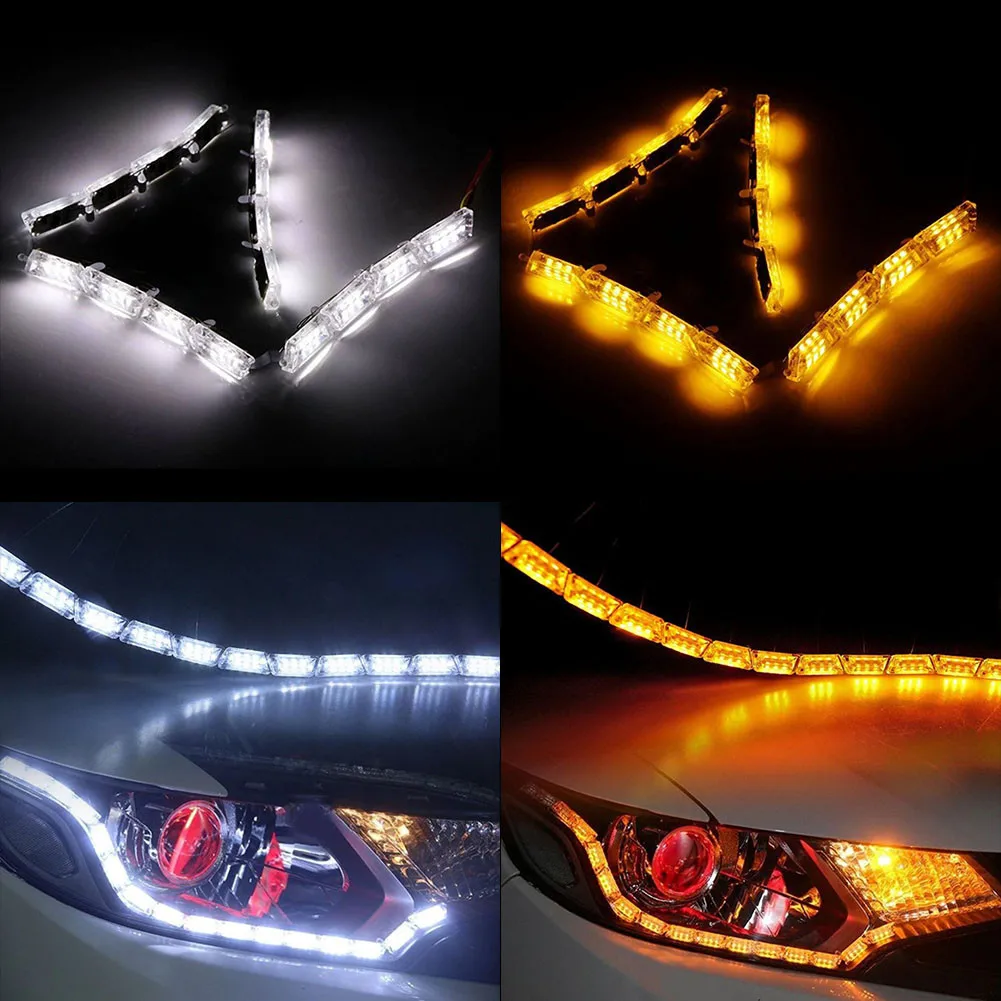 1 Pair LED Strip 16LED White-Daytime Running Light Amber-Turn Signal Light Headlight Car Truck LED Strip
1 Pair LED Strip 16LED White-Daytime Running Light Amber-Turn Signal Light Headlight Car Truck LED Strip