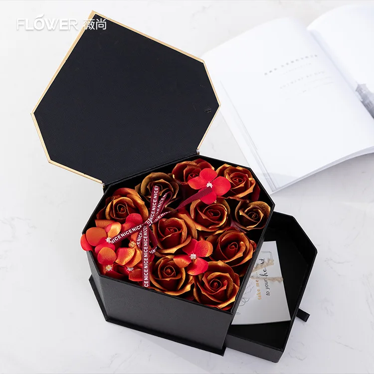 Heart-shaped drawer soap flower gift box for girlfriend birthday gift creative matching card masonry box 
Heart-shaped drawer soap flower gift box for girlfriend birthday gift creative matching card masonry box