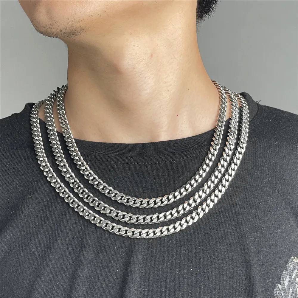 8mm Wide Stainless Steel Chain Necklace Cuban Link Chains Chokers Necklace For Mens Jewelry Solid Metal Fashion Punk Jewelry
8mm Wide Stainless Steel Chain Necklace Cuban Link Chains Chokers Necklace For Mens Jewelry Solid Metal Fashion Punk Jewelry