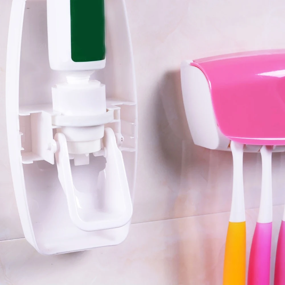 Настенный держатель для зубной щетки ванной комнаты автоматический дозатор