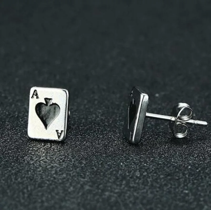 New Creative Design Fashion Popular Lucky Playing Cards Spades A Earrings Men and Women Hip Hop Rock Jewelry
New Creative Design Fashion Popular Lucky Playing Cards Spades A Earrings Men and Women Hip Hop Rock Jewelry