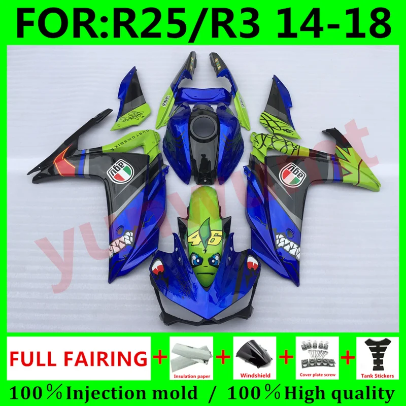 Новый комплект обтекателей для мотоцикла ABS для Yamaha YZF R3 2015 2016 2017 2018 YZF R25 15 16 17 18 обтекатель КУЗОВ Синяя акула
Новый комплект обтекателей для мотоцикла ABS для Yamaha YZF R3 2015 2016 2017 2018 YZF R25 15 16 17 18 обтекатель КУЗОВ Синяя акула