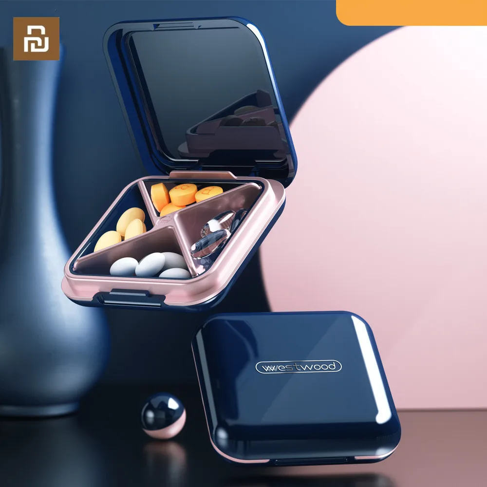 Youpin Portable 4 Grids Pill Box Waterproof Moisture-proof Mini Medicine Box Home Sealed Storage Box Travel Pill Boxes
Youpin Portable 4 Grids Pill Box Waterproof Moisture-proof Mini Medicine Box Home Sealed Storage Box Travel Pill Boxes