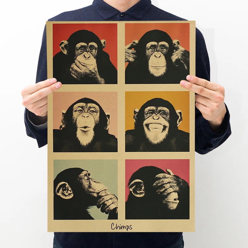 1PC Chimpanzee My principles Kraft Paper Poster Room Bedroom Wall Decoration Painting Core
1PC Chimpanzee My principles Kraft Paper Poster Room Bedroom Wall Decoration Painting Core