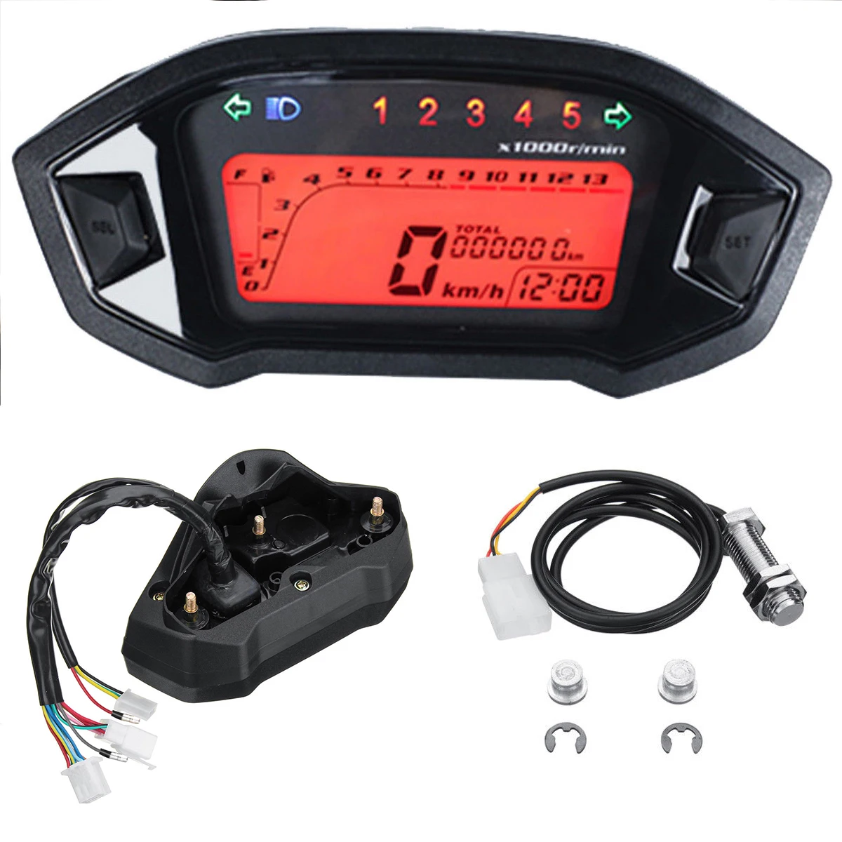 Universal LCD Digital Backlight Motorcycle Odometer Speedometer Tachometer Gauge
Universal LCD Digital Backlight Motorcycle Odometer Speedometer Tachometer Gauge
