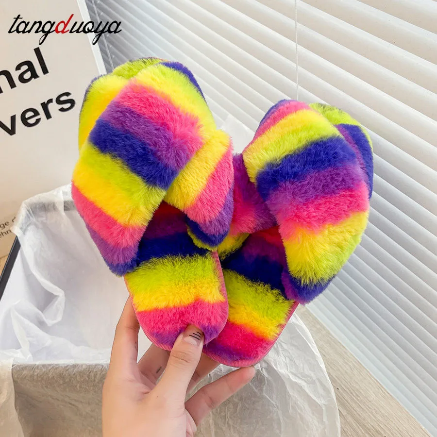 Color slippers Winter Women Home Slippers Faux Fur Fashion Ladies Warm Shoes Woman House Slippers Slip on Flats Female Slides
Color slippers Winter Women Home Slippers Faux Fur Fashion Ladies Warm Shoes Woman House Slippers Slip on Flats Female Slides
