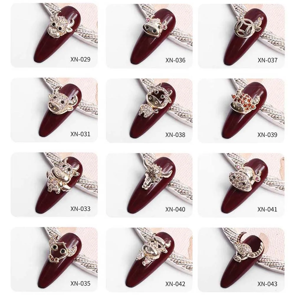 2021 New Year 3D Cow Nail Rhinestones Chinese Knot Zodiac Cattle Nail Art Decorations Zircon Crystal Nails Charms Accessories
2021 New Year 3D Cow Nail Rhinestones Chinese Knot Zodiac Cattle Nail Art Decorations Zircon Crystal Nails Charms Accessories