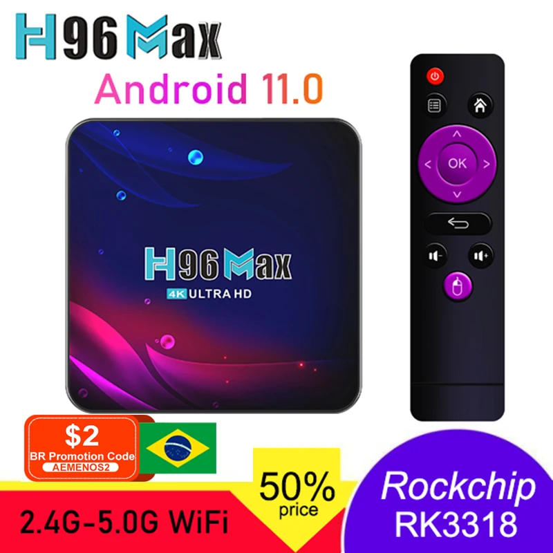ТВ-приставка H96 Max V11 с Android 11,0, четырехъядерный процессор RK3318, 4K, 4 ГБ, 32 ГБ, 64 ГБ, 5,8G, Wi-Fi, ТВ-приставка H96max, медиаплеер
ТВ-приставка H96 Max V11 с Android 11,0, четырехъядерный процессор RK3318, 4K, 4 ГБ, 32 ГБ, 64 ГБ, 5,8G, Wi-Fi, ТВ-приставка H96max, медиаплеер