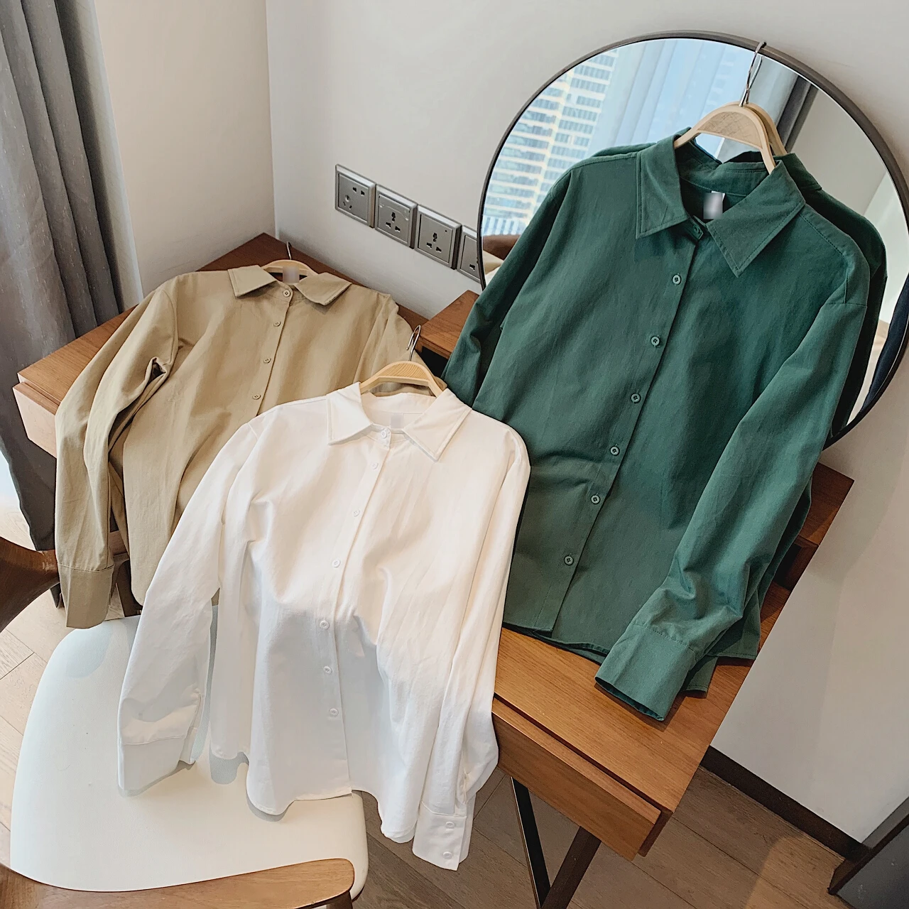 2021 Spring Autumn Women's Green Cotton Basic Shirts Blouses Casual Plain Oversize Woman Top Tunics Korean Clothing Cardigan Za
2021 Spring Autumn Women's Green Cotton Basic Shirts Blouses Casual Plain Oversize Woman Top Tunics Korean Clothing Cardigan Za