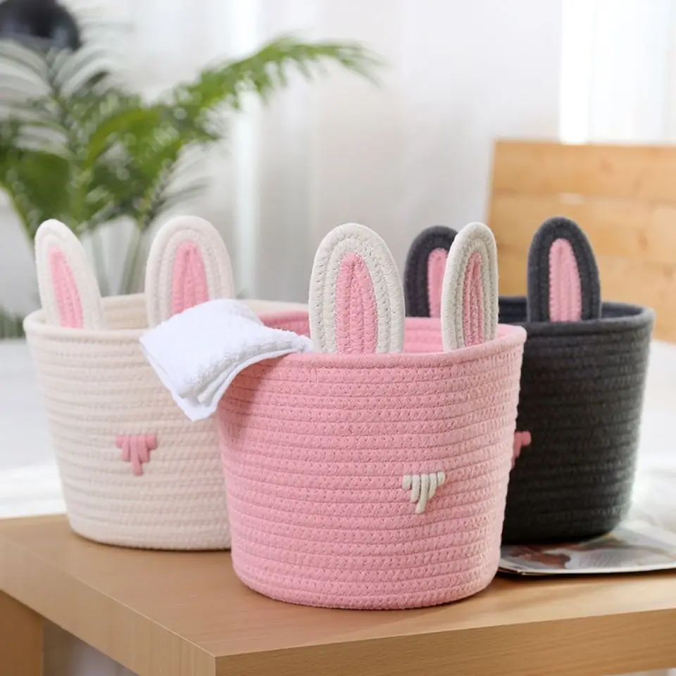 Bunny Decorative Sundries Storage Box Cotton Rope Woven Storage Baskets Desktop Cosmetic Containers Gifts Room Organizer
Bunny Decorative Sundries Storage Box Cotton Rope Woven Storage Baskets Desktop Cosmetic Containers Gifts Room Organizer