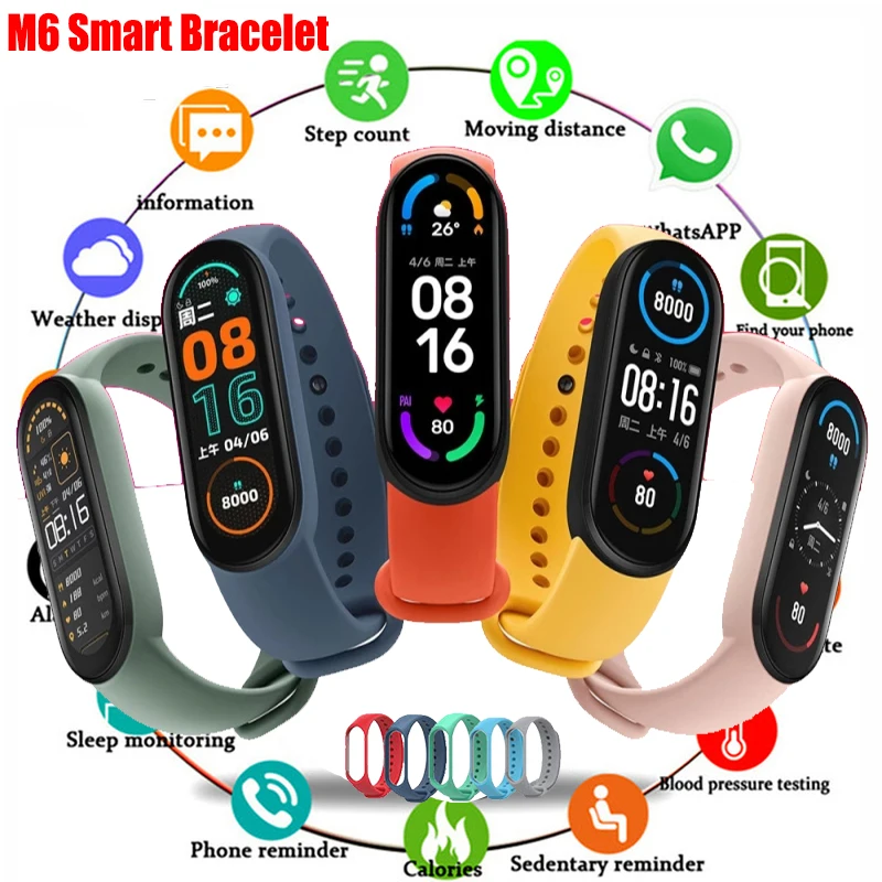 New Smart Watches M6 Men Women's Smartwatch Heart Rate Fitness Tracking Sport Bracelet For iPhone Xiaomi Phone Smart Watch 2021
New Smart Watches M6 Men Women's Smartwatch Heart Rate Fitness Tracking Sport Bracelet For iPhone Xiaomi Phone Smart Watch 2021
