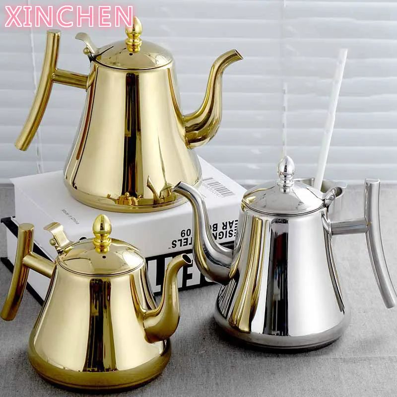 XINCHEN 2020Stainless Steel Teapot with Filter Hotel Restaurant Hotel Home Induction Cooker Long Mouth Large Capacity Teapot
XINCHEN 2020Stainless Steel Teapot with Filter Hotel Restaurant Hotel Home Induction Cooker Long Mouth Large Capacity Teapot
