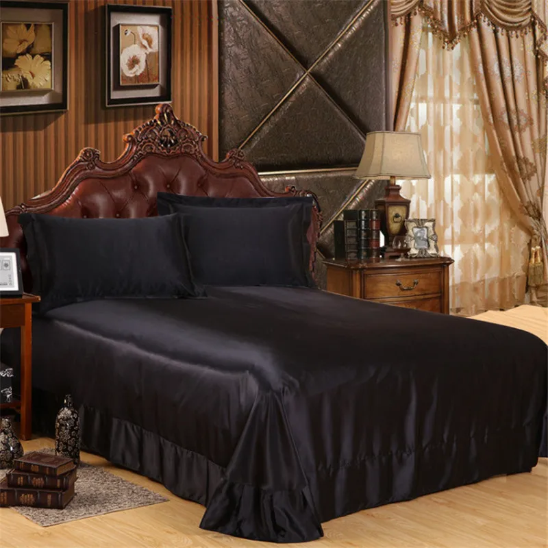Free Shipping Luxury Satin Silk Bed Sheet King Queen Twin Solid black Flat bedsheet bedspread Soft sheet sabanas Home Textile
Free Shipping Luxury Satin Silk Bed Sheet King Queen Twin Solid black Flat bedsheet bedspread Soft sheet sabanas Home Textile