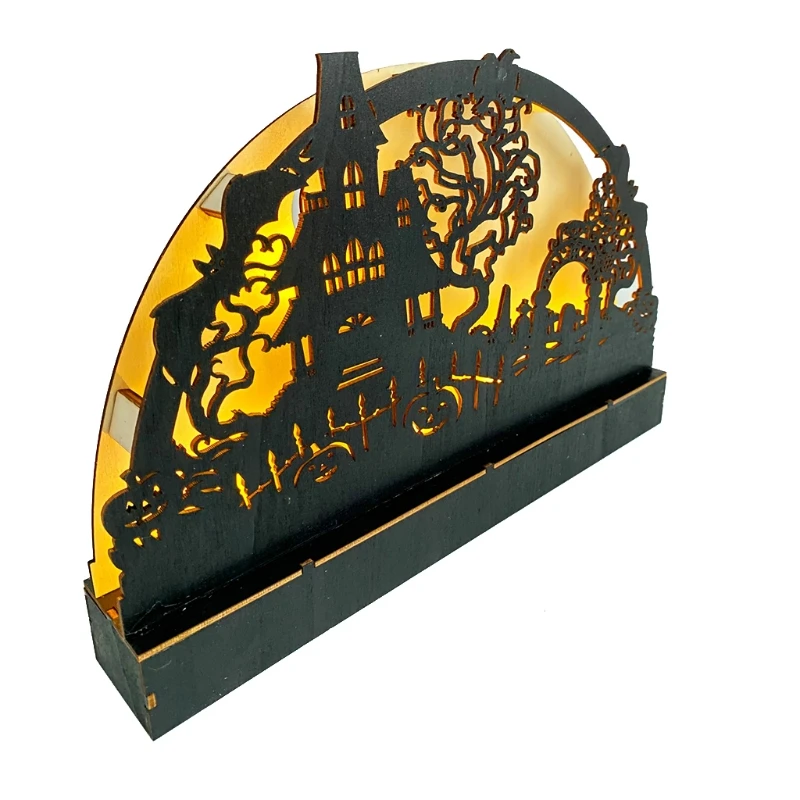 H051 Halloween Table Decorations Wooden Haunted House Pumpkin Table Centerpieces Sign with LED Light for Home Kitchen Decor
H051 Halloween Table Decorations Wooden Haunted House Pumpkin Table Centerpieces Sign with LED Light for Home Kitchen Decor