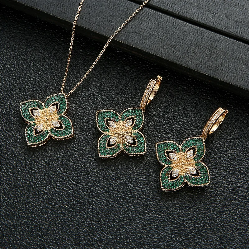 HIBRIDE Luxury Flower Necklace and Earring Set for Women Wedding Party Full Zircon Dubai Bridal Jewelry bijoux femme N-1415
HIBRIDE Luxury Flower Necklace and Earring Set for Women Wedding Party Full Zircon Dubai Bridal Jewelry bijoux femme N-1415
